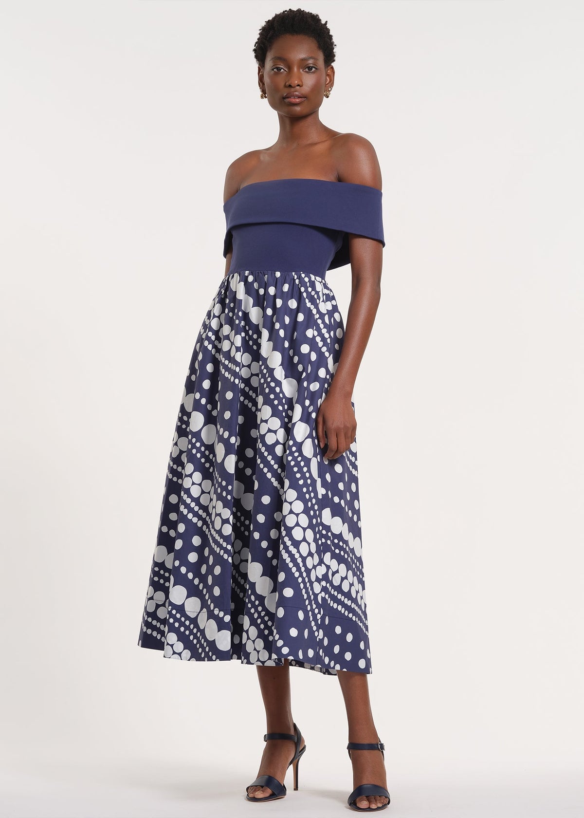 Off-The-Shoulder Midi-Length Dress