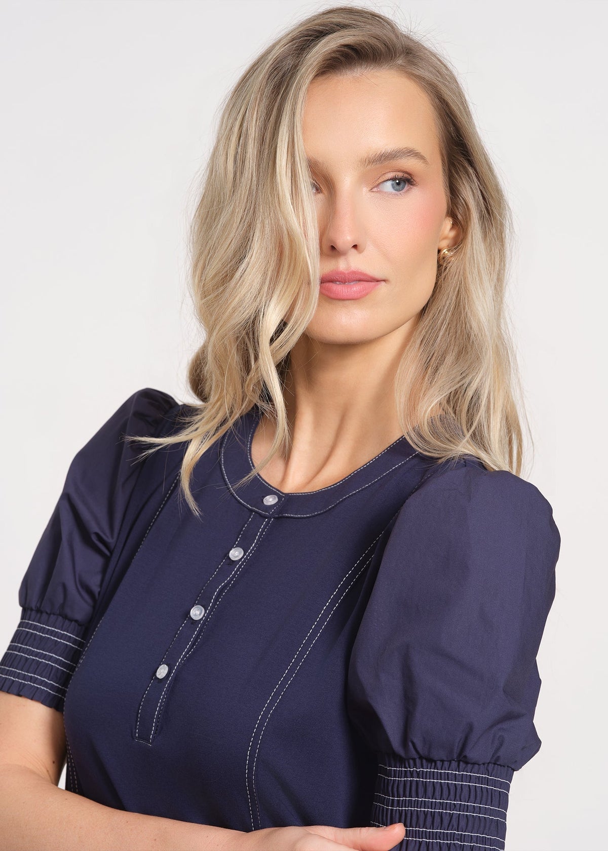 Short Sleeve Drop Waist Dress