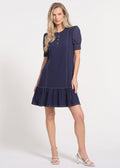 Short Sleeve Drop Waist Dress